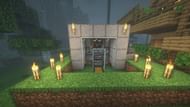 A simple cow farm design (Image via Minecraft)